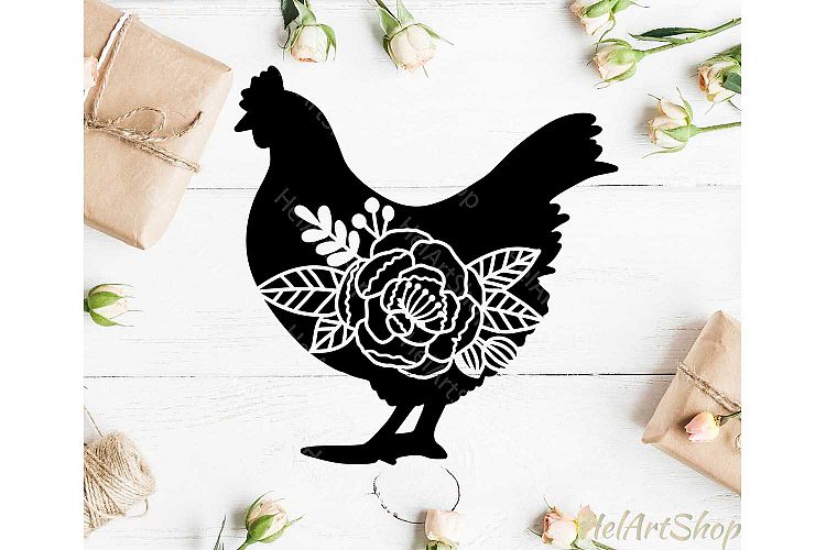 Download Floral Chicken svg, Farm svg, Farm animals svg (413128) | Illustrations | Design Bundles