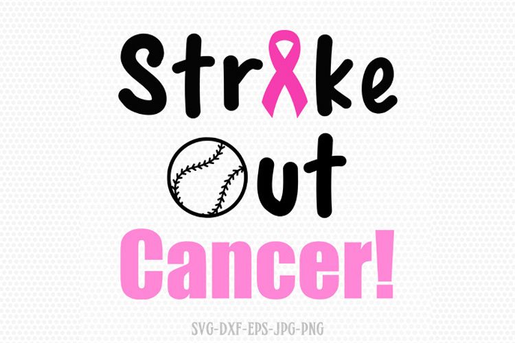 Strike out cancer svg, breast cancer ribbon svg