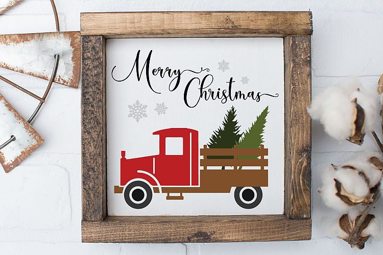 Christmas Vintage Truck Trees SVG and EPS Silhouette Files