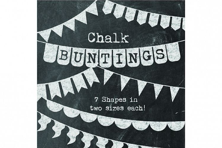 Chalkboard Buntings Clipart - Basic Chalk Banners