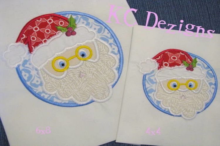 Santa Circle Machine Applique Embroidery Design