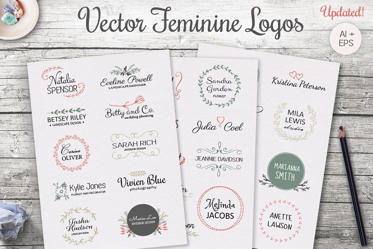 Vector feminine logo templates