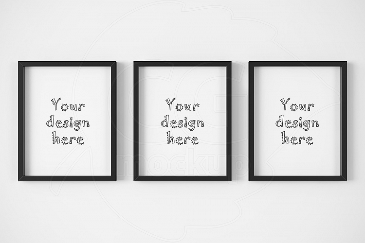 Set x3 minimalist frame 8x10 mockup