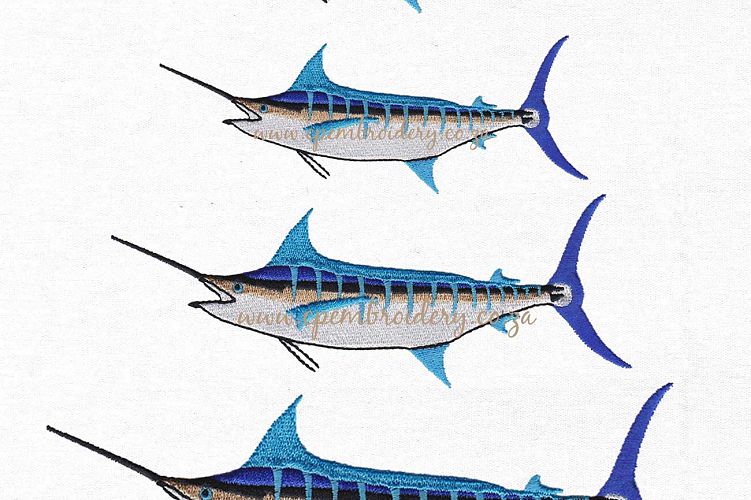 Blue Marlin Fish Machine Embroidery Design 