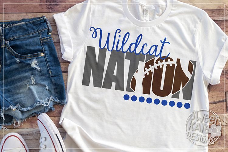 Wildcat Nation with Knockout Football SVG DXF EPS PNG JPG