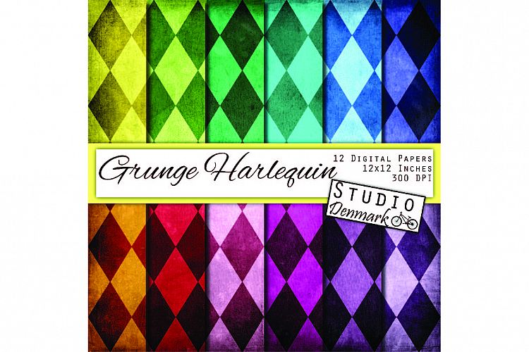 Grunge Harlequin Digital Scrapbook Paper