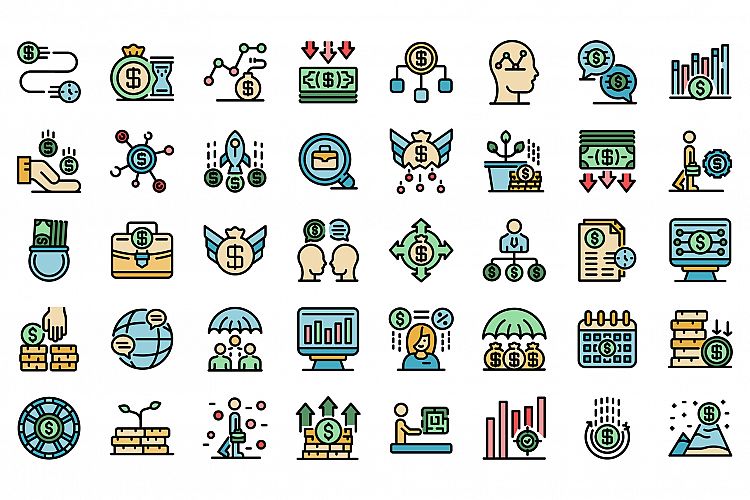 Crisis manager icons set vector flat