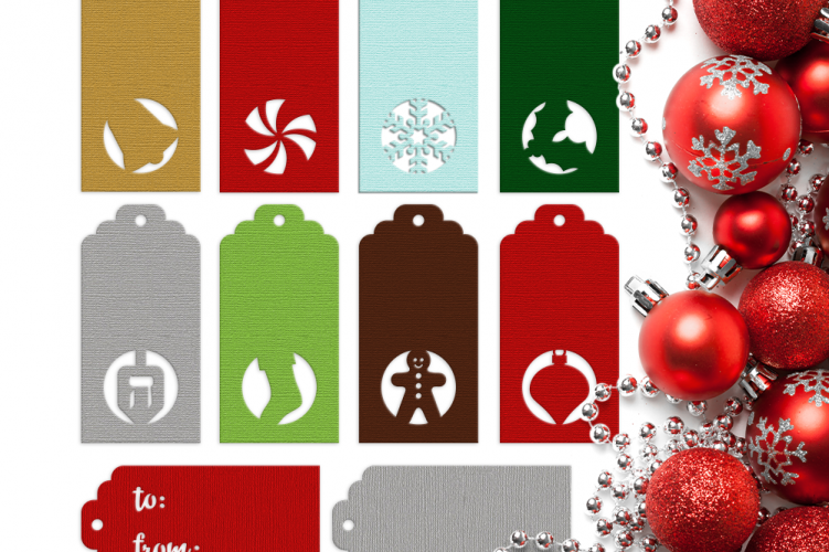 Winter Holiday Gift Tags SVG File Cutting Template