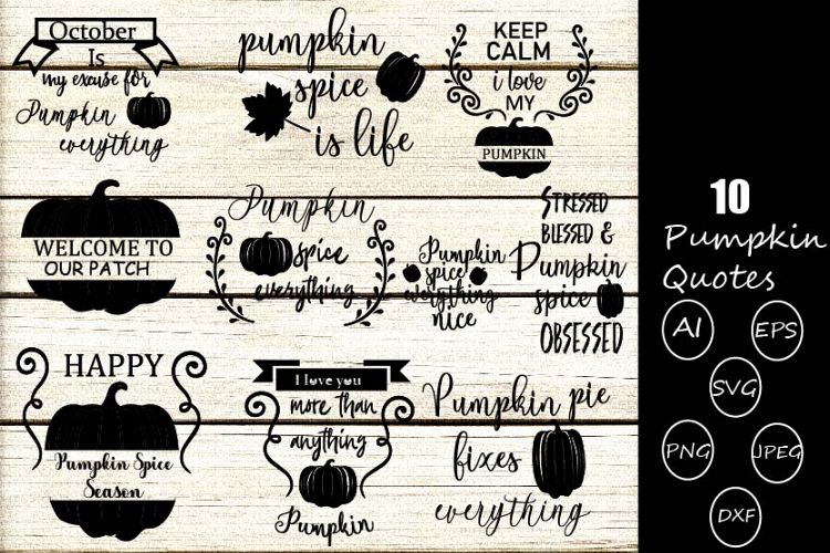 Pumpkin quotes svg cutting files | fall quotes svg cutting