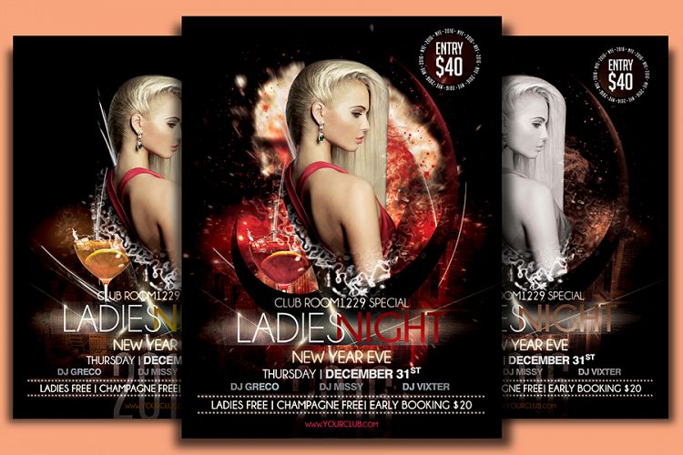 NYE Ladies Night Flyer Template