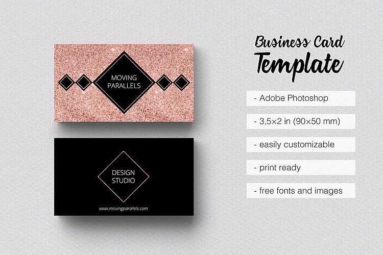 Rose Gold Foil Marble Business Card