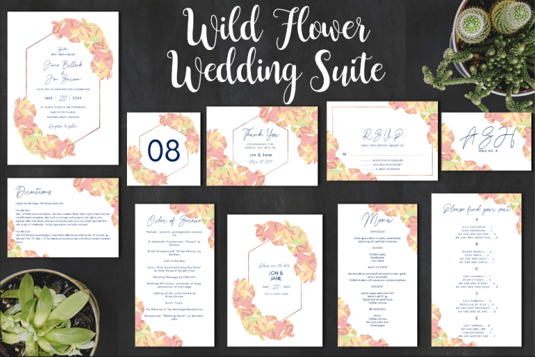 Wild Flower Wedding Suite - 10 files