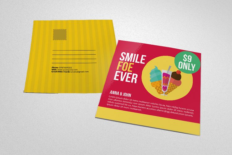 Icecream Promotional Postcard