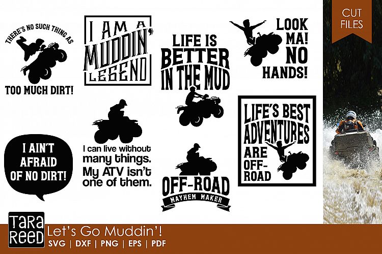 Let's Go Muddin' - ATV SVG Files for Crafters (160112) | Cut Files