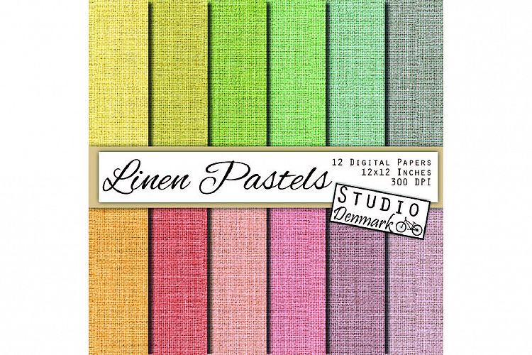 Vintage Linen Digital Paper - Faded Pastels