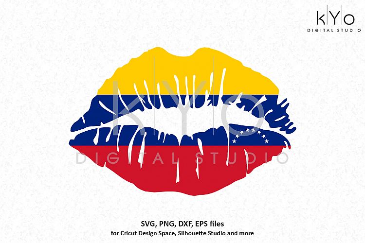 Venezuela Flag Girl Lips SVG PNG DXF EPS files