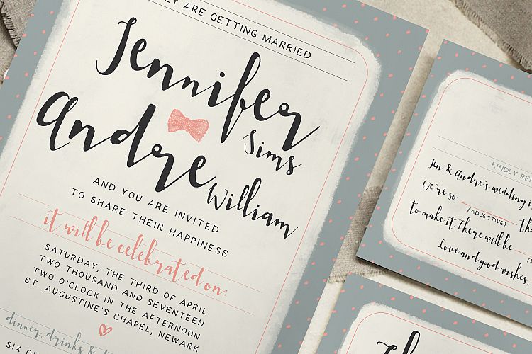 Sweet Polka Dots Wedding Invitation Suite