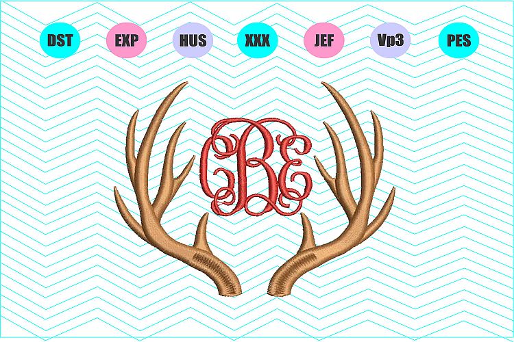 Deer Antler Machine Embroidery Design-INSTANT DOWNLOAD