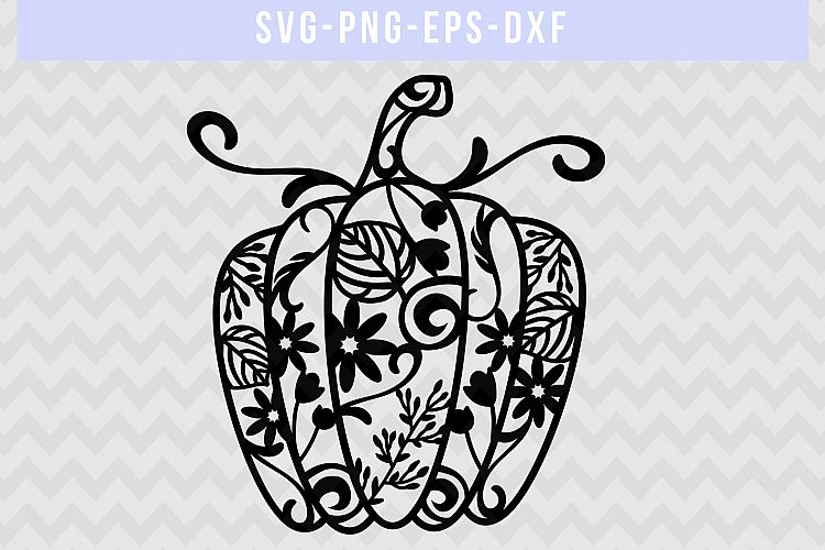 Pumpkin SVG Cut File, Autumn Papercut Template, DXF EPS PNG