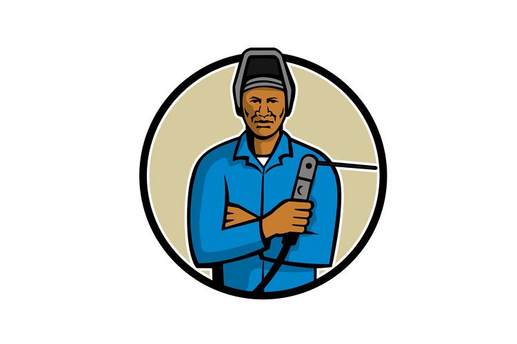African American Welder Mascot
