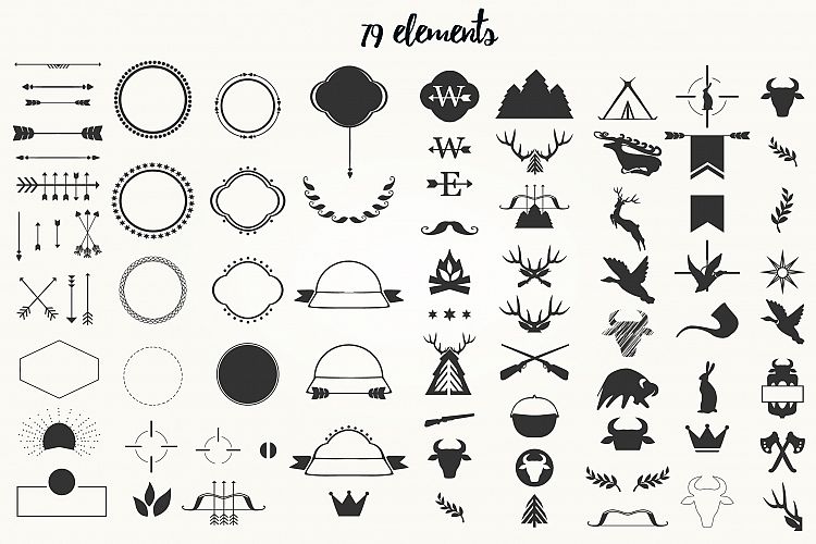 Hunting Badges Labels Logo