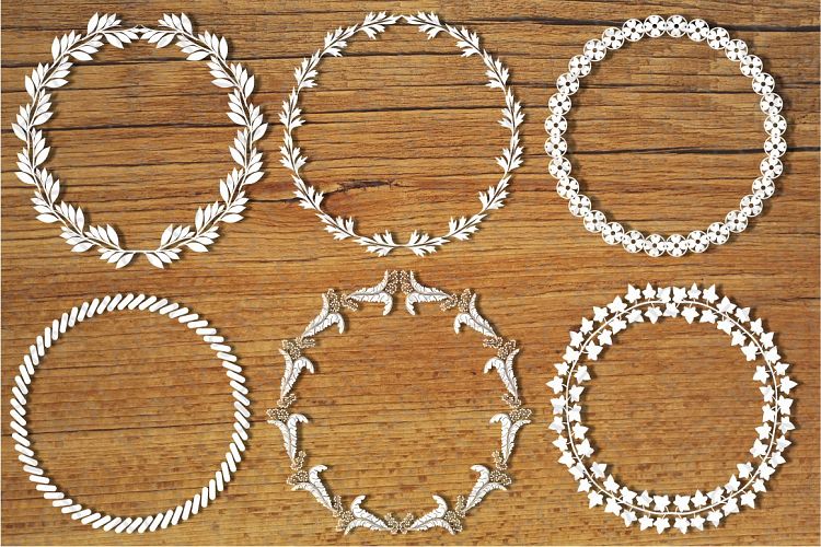 Leaf wreath 2 SVG cutting files for Silhouette Cameo and Cricut. Wedding svg, Flower wreath SVG, Laurel svg, Wreath clipart PNG included.