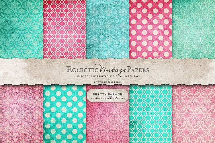 Vintage Printable Papers - Pretty Parade