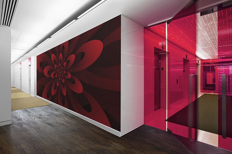 Abstract 3D Digital Modern Red Floral Design Background