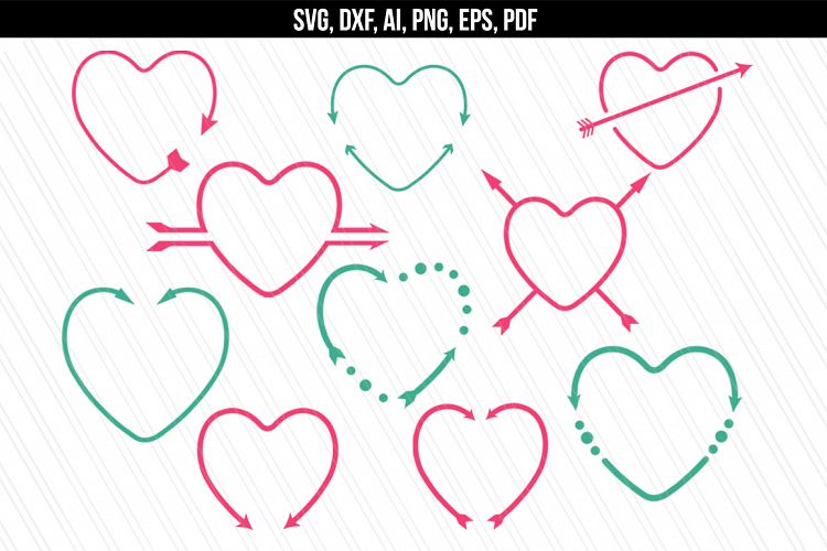 Arrow heart svg dxf cutting files