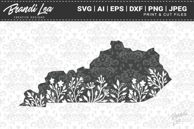 Download Kentucky Floral State Map SVG Cutting Files (103511 ...