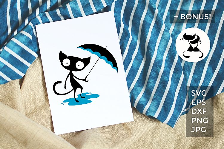 Download Free Svgs Download A Cat With An Umbrella Free Design Resources