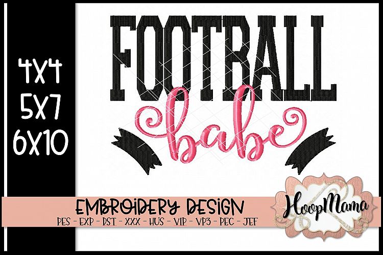 Football Babe - Football Embroidery