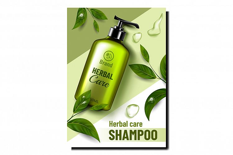 Herbal Care Cosmetic Promotional Poster Vector example image 1