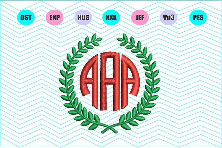 Laurel Wreath Machine Embroidery Design -INSTANT DOWNLOAD