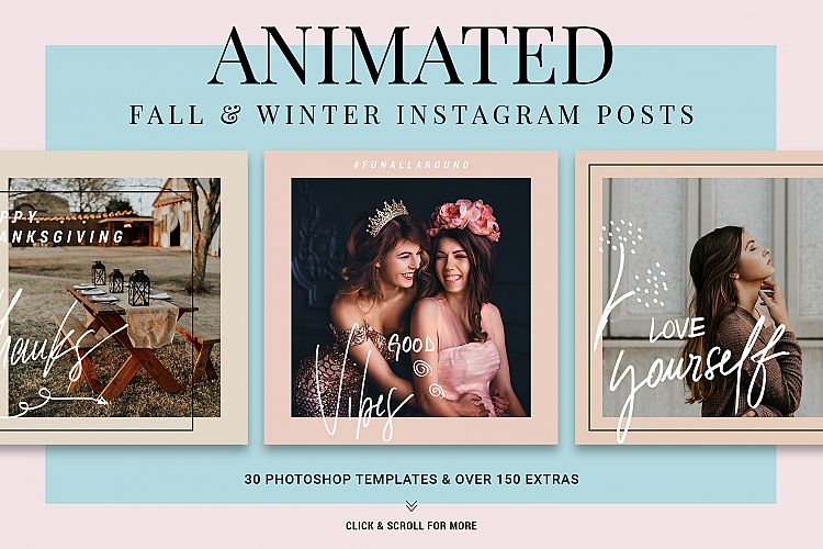 Holiday ANIMATED Instagram Posts - Fall & Winter Templates