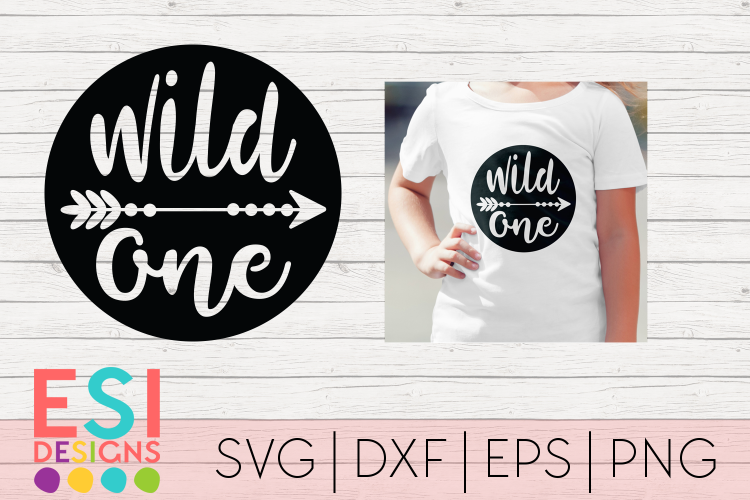 Wild One Phrase Design with Arrow| SVG DXF EPS PNG