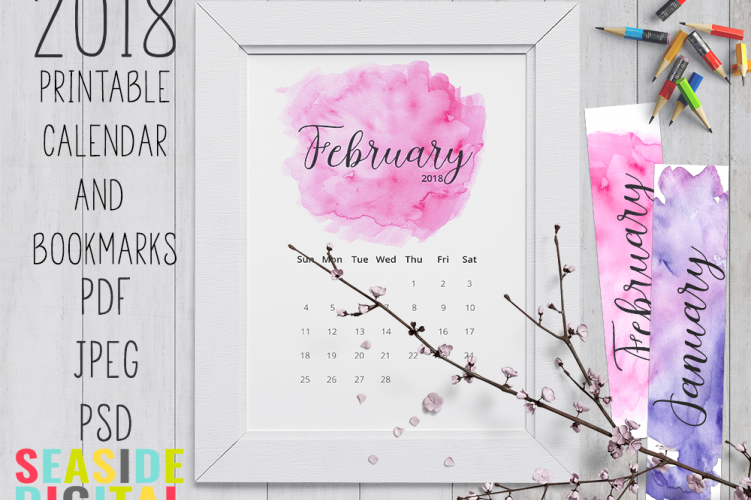 2018 Hand Paint Watercolor Calendar 
