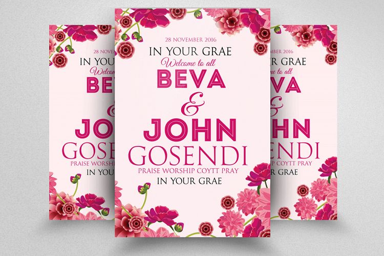 Floral Wedding Invitation Flyer