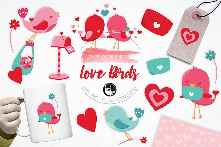 Love Birds graphics and illustrations