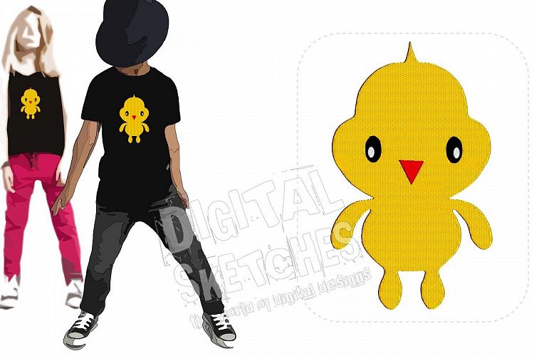 Chicken Chick Machine Embroidery Design 3 Sizes