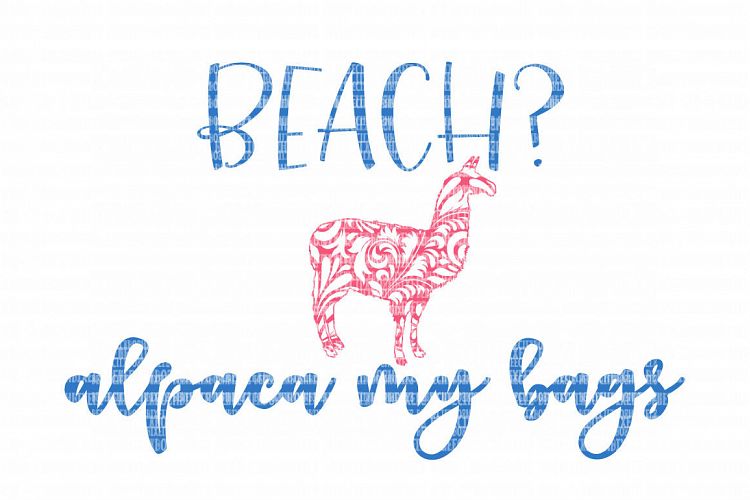 Download Beach Alpaca SVG Files for Silhouette and Cricut Design Space Christmas Cut File Printable ...