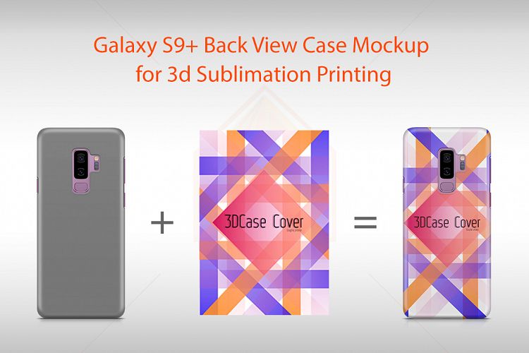 Samsung Galaxy S9 plus 3D Case Design Mockup Back View
