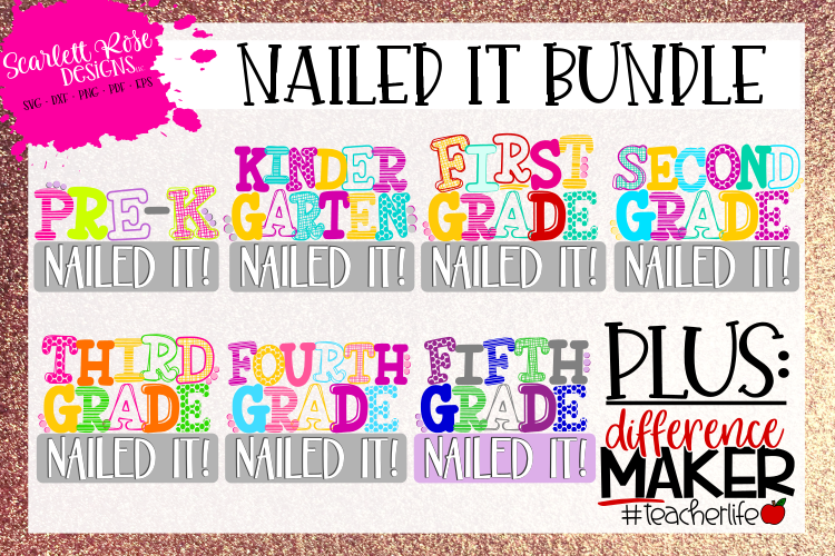 Nailed It SVG - Graduation Bundle SVG - Girl