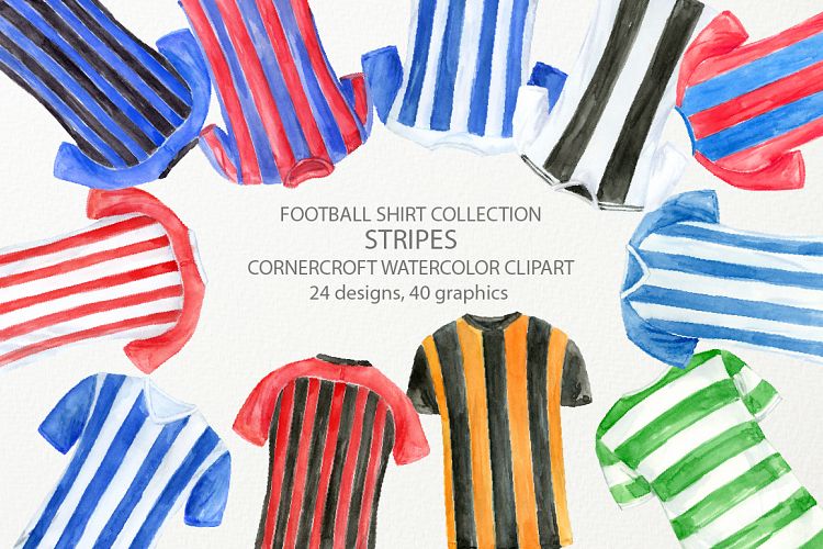 Striped football shirt clipart, sport clipart