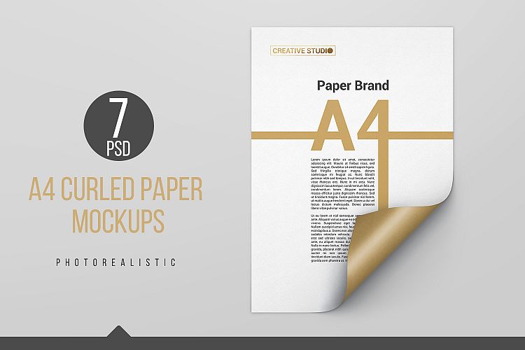 A4 Curled Paper Mockups example image 1