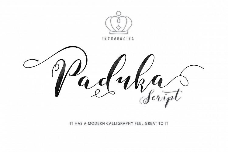 Paduka is a script font with 471 glyphs. Paduka is equipped