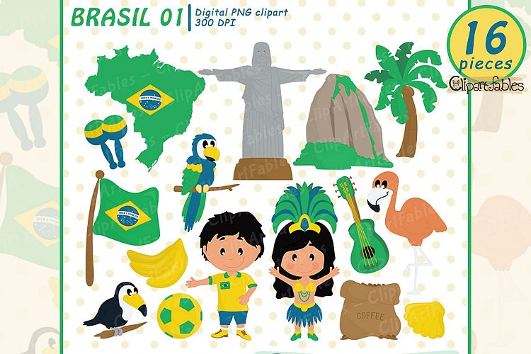 Brasil clipart, Brasilian clip art, Rio De Janeiro, instant
