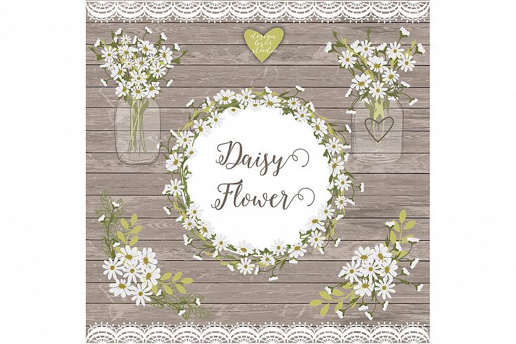 Vector Rustic daisy wedding clip arts