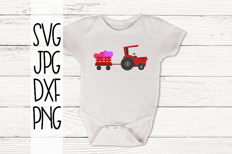 Valentines day Tractor, Tractor with hearts, svg, Tractor