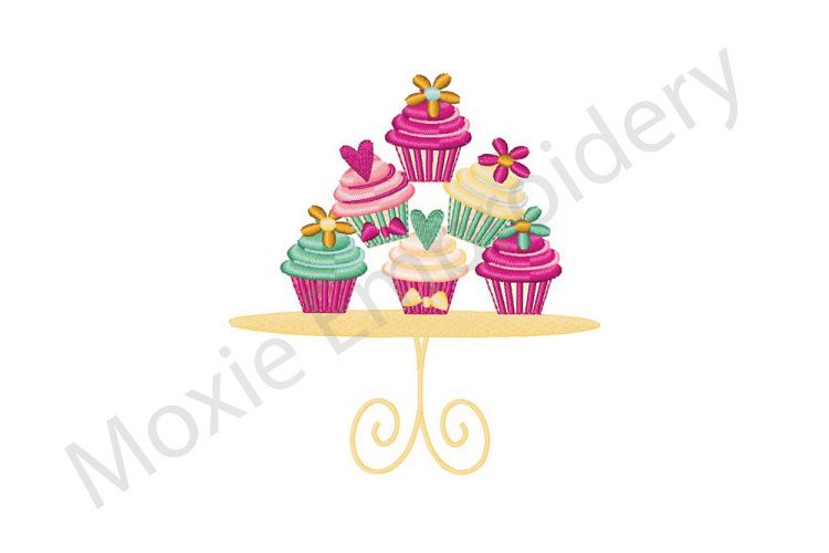 Cupcakes Embroidery Design